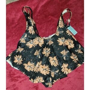 NWT Floral tropical Bikini top large